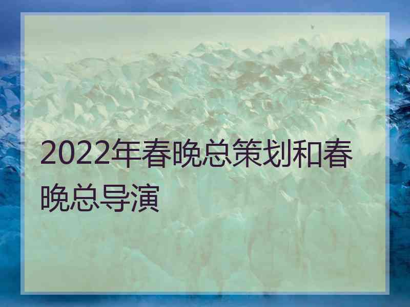 2022年春晚总策划和春晚总导演