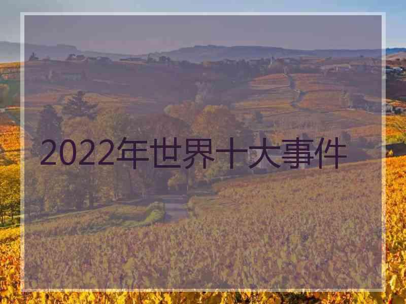 2022年世界十大事件