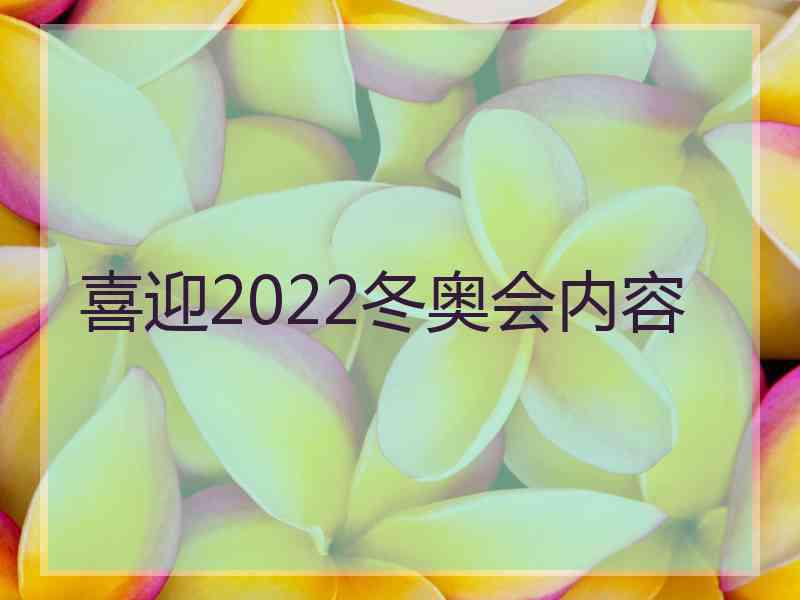 喜迎2022冬奥会内容