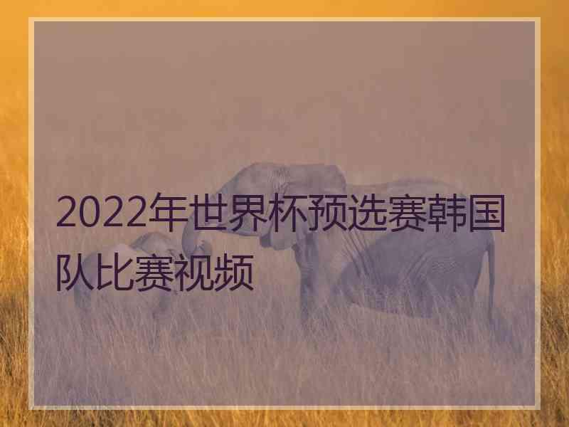 2022年世界杯预选赛韩国队比赛视频