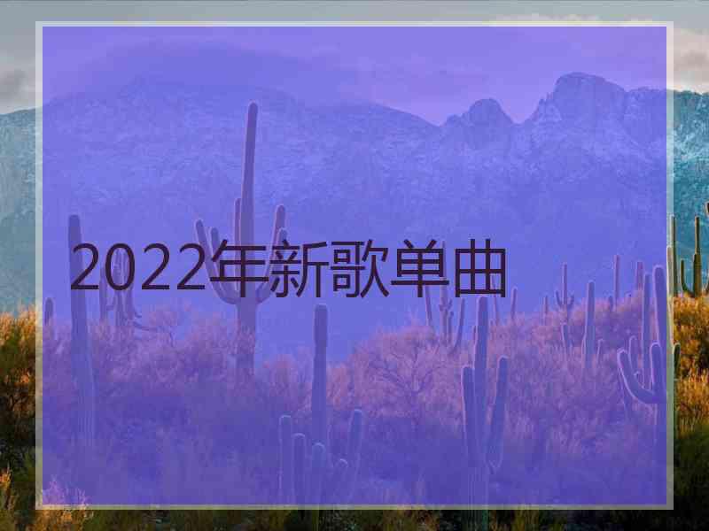 2022年新歌单曲