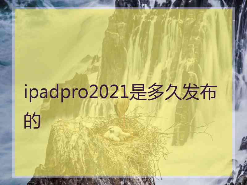 ipadpro2021是多久发布的