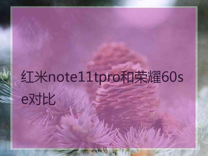 红米note11tpro和荣耀60se对比