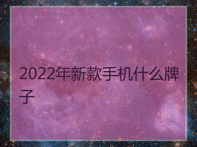 2022年新款手机什么牌子