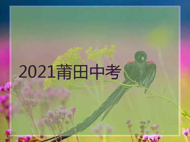 2021莆田中考