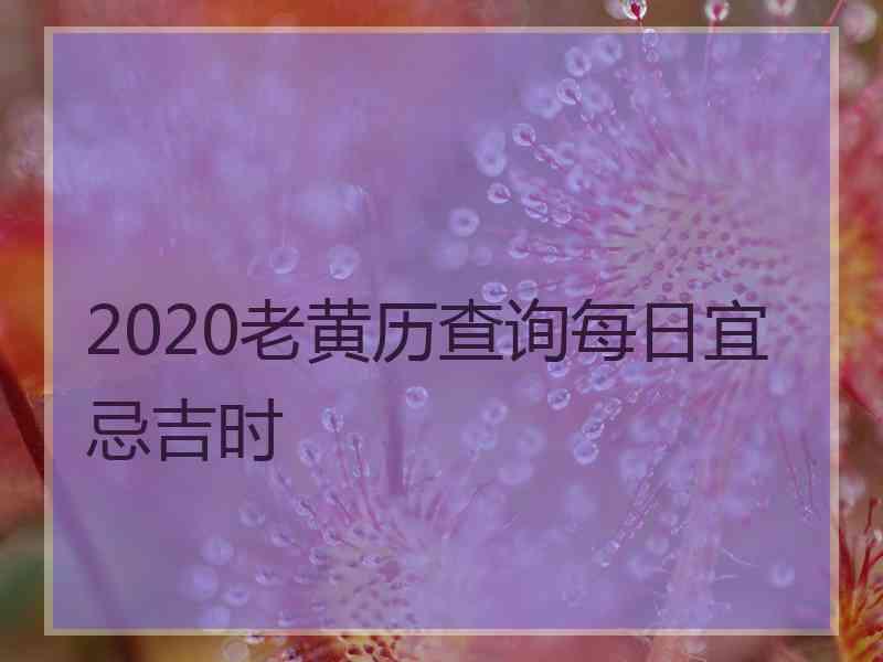 2020老黄历查询每日宜忌吉时