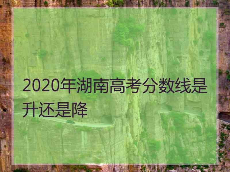 2020年湖南高考分数线是升还是降