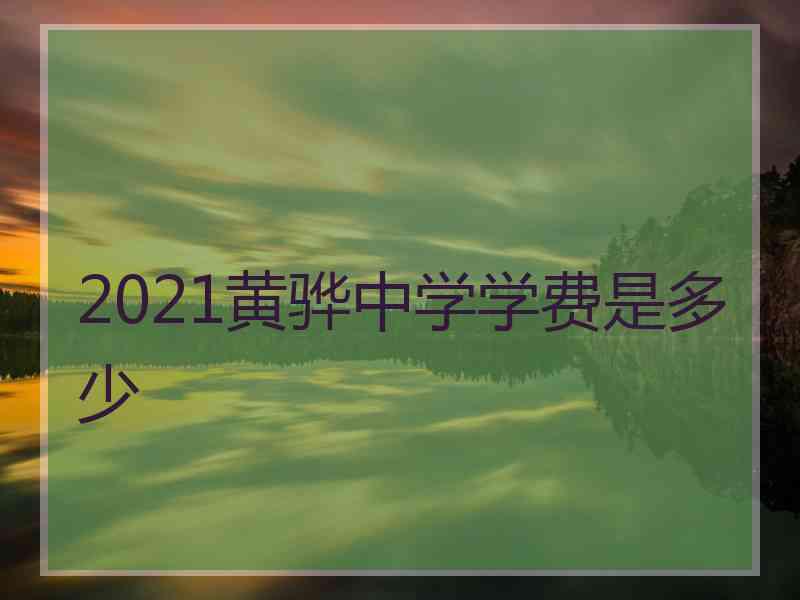 2021黄骅中学学费是多少