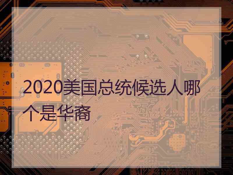 2020美国总统候选人哪个是华裔