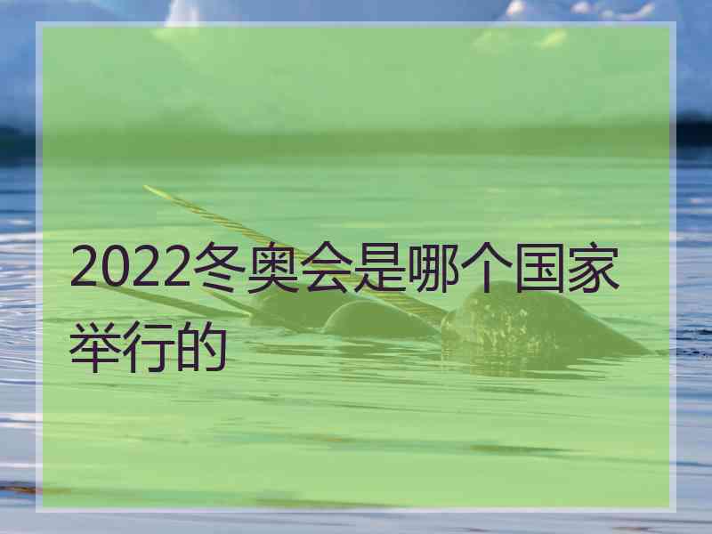 2022冬奥会是哪个国家举行的