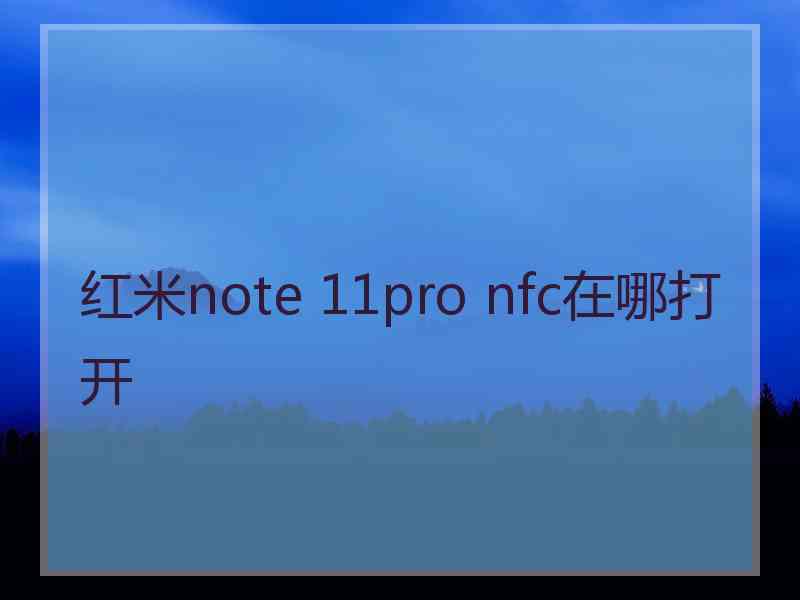 红米note 11pro nfc在哪打开