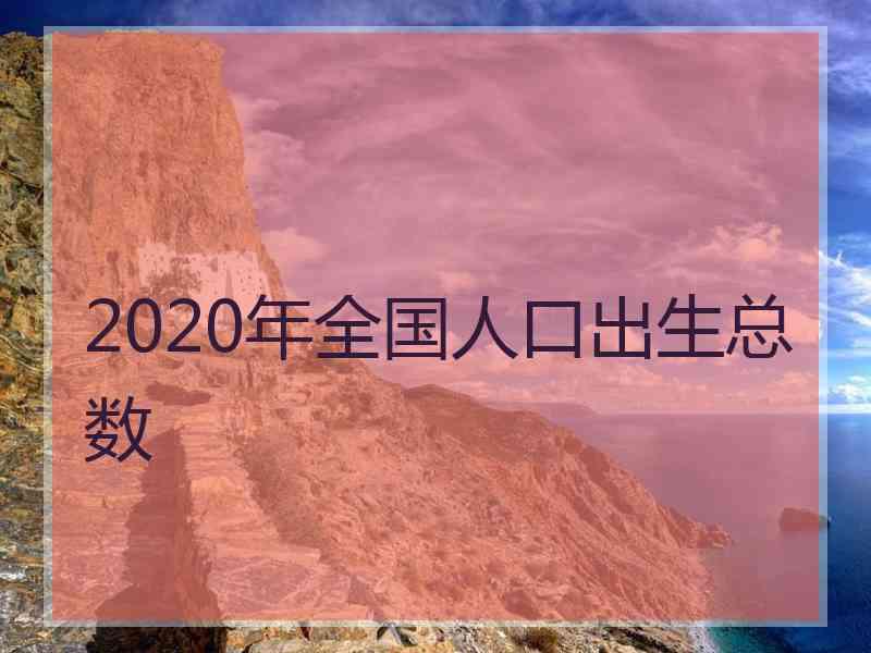 2020年全国人口出生总数