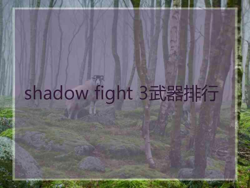 shadow fight 3武器排行