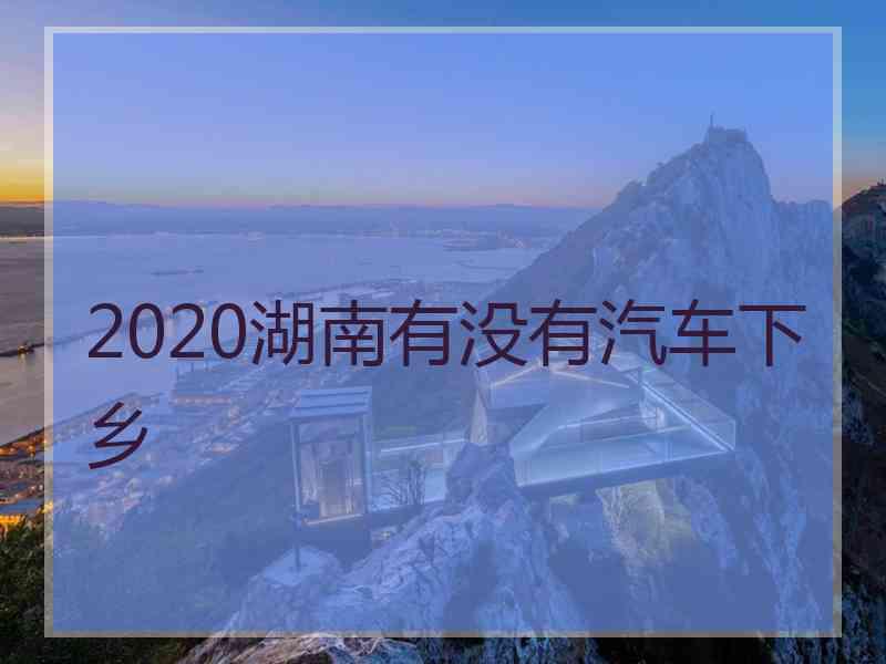 2020湖南有没有汽车下乡