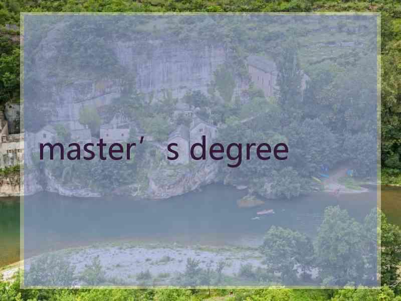 master’s degree