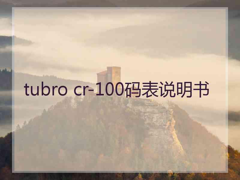 tubro cr-100码表说明书