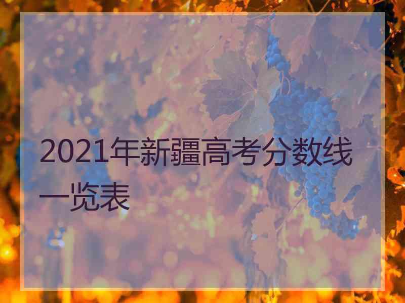 2021年新疆高考分数线一览表