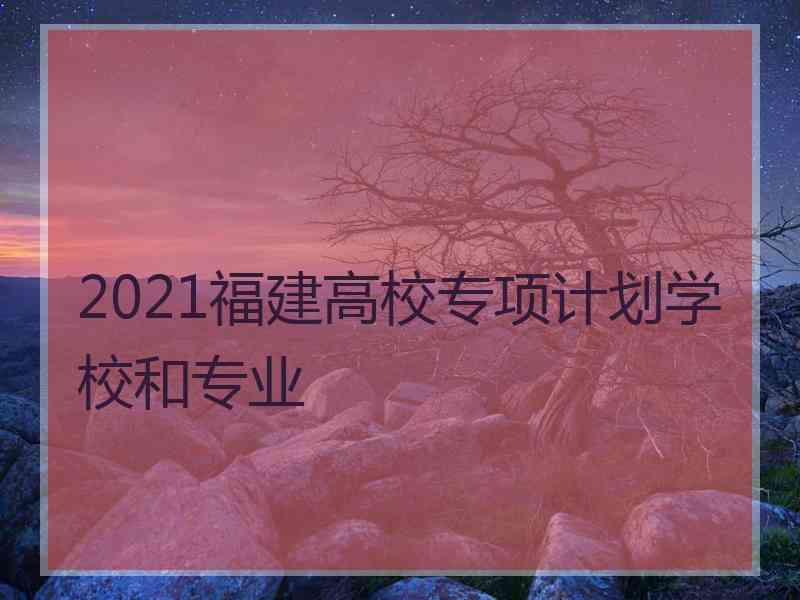 2021福建高校专项计划学校和专业