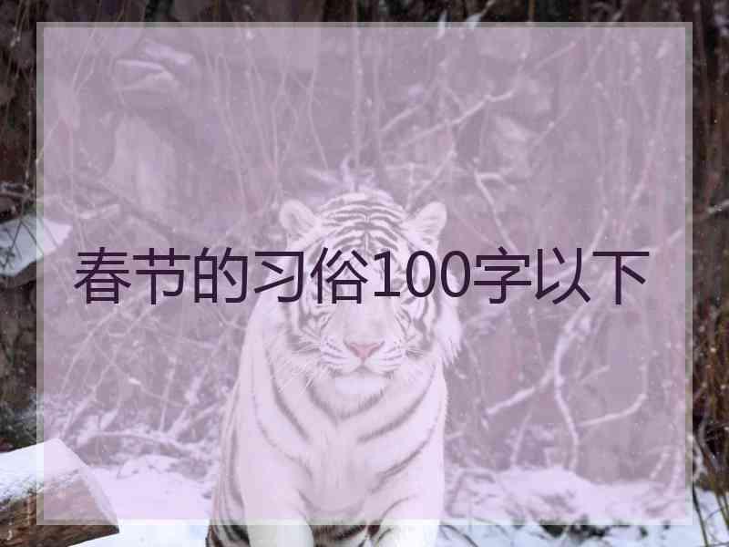 春节的习俗100字以下