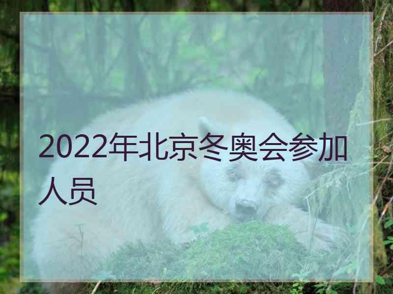 2022年北京冬奥会参加人员