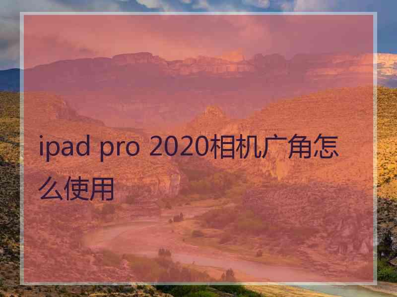 ipad pro 2020相机广角怎么使用