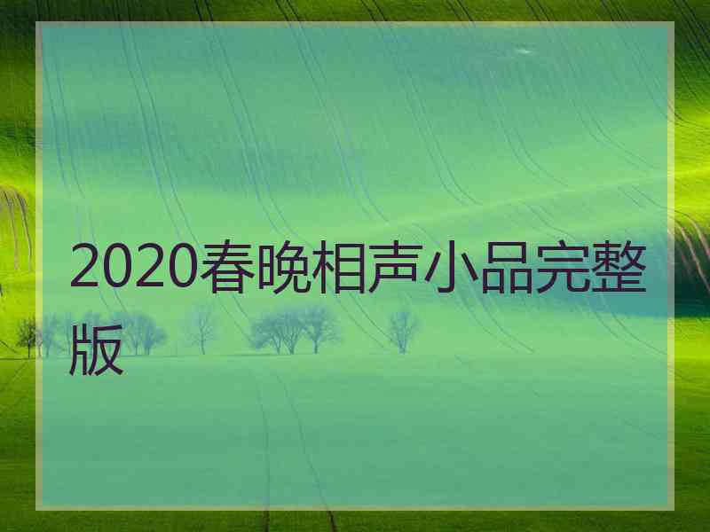 2020春晚相声小品完整版