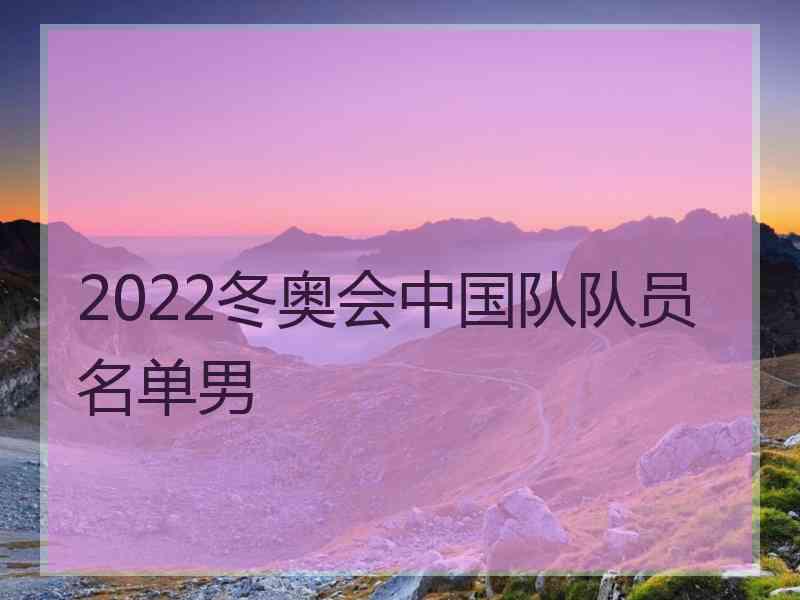 2022冬奥会中国队队员名单男