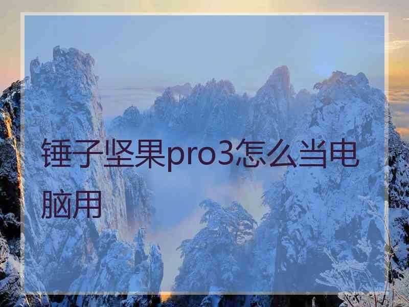 锤子坚果pro3怎么当电脑用