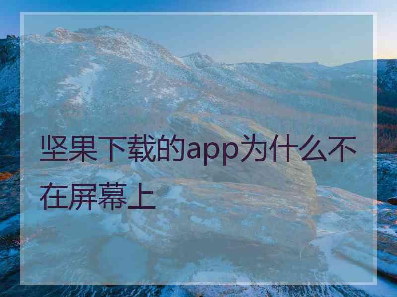 坚果下载的app为什么不在屏幕上