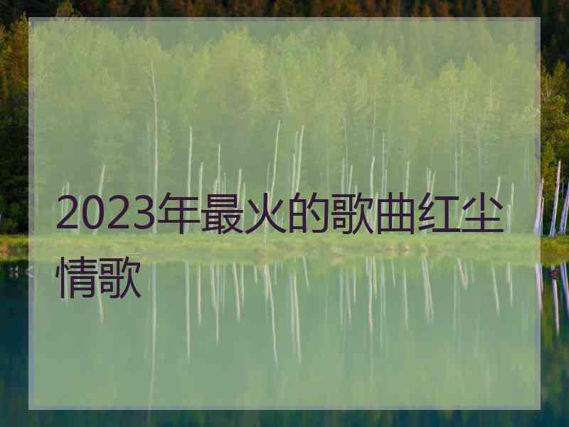 2023年最火的歌曲红尘情歌