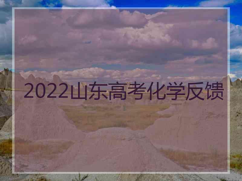 2022山东高考化学反馈