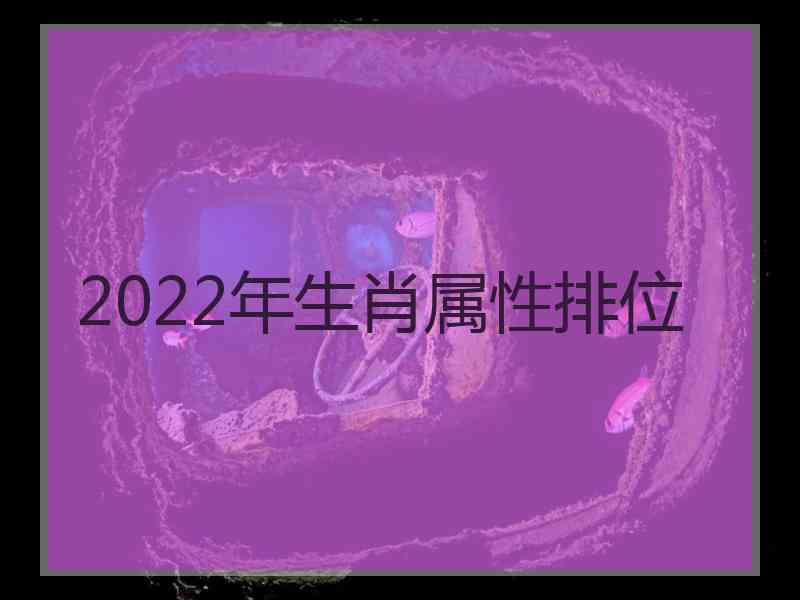 2022年生肖属性排位