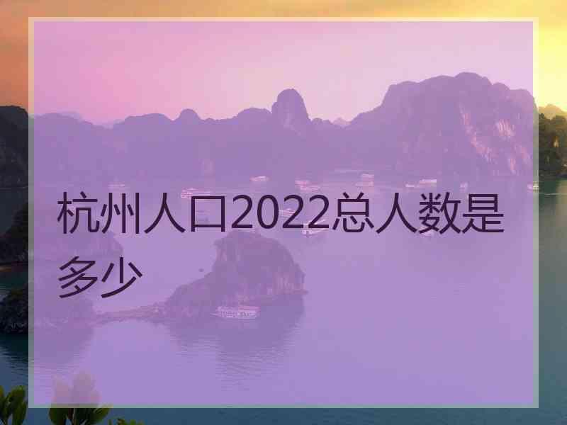 杭州人口2022总人数是多少