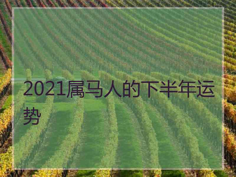 2021属马人的下半年运势