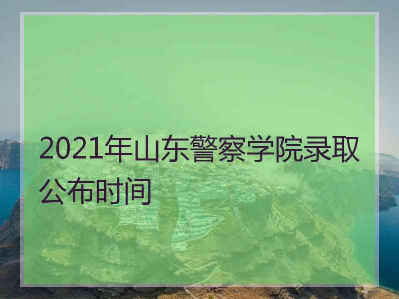 2021年山东警察学院录取公布时间