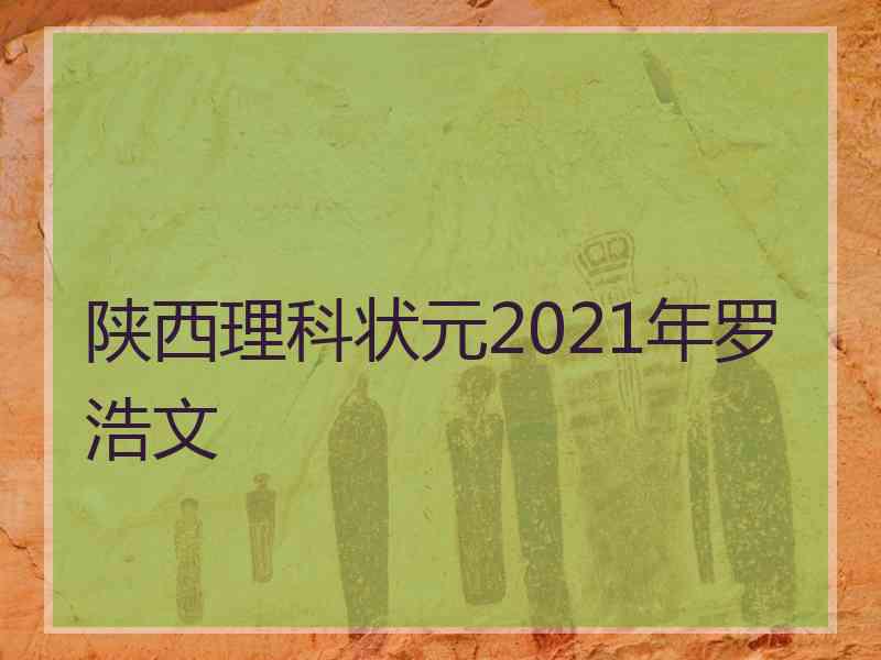 陕西理科状元2021年罗浩文