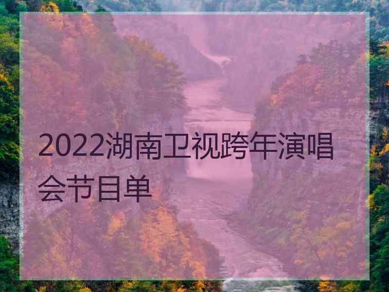 2022湖南卫视跨年演唱会节目单