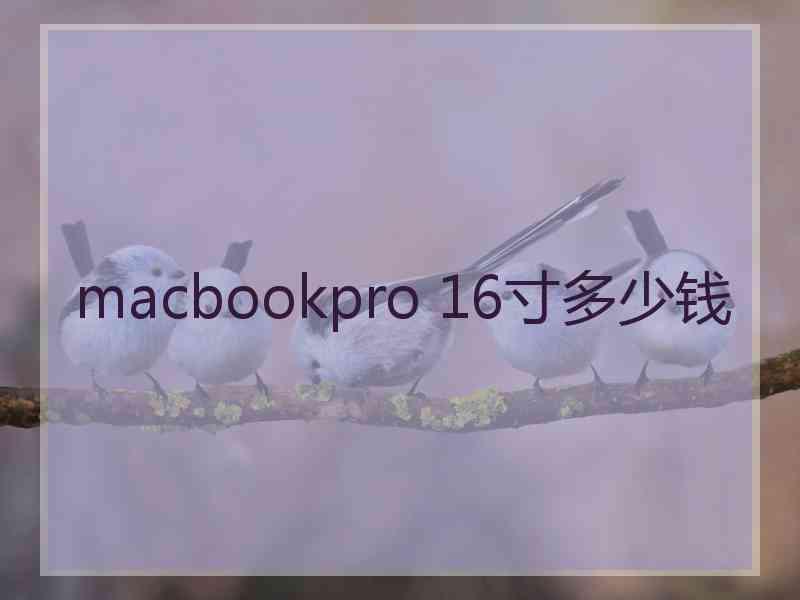 macbookpro 16寸多少钱