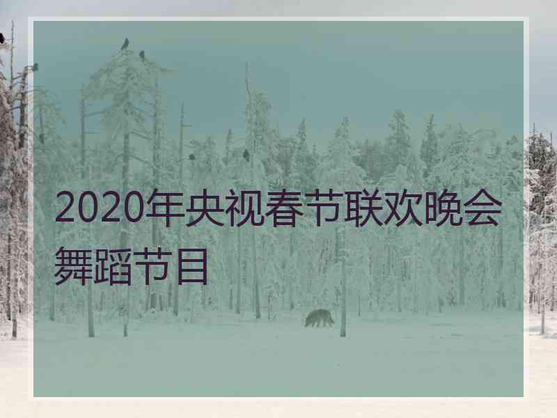 2020年央视春节联欢晚会舞蹈节目