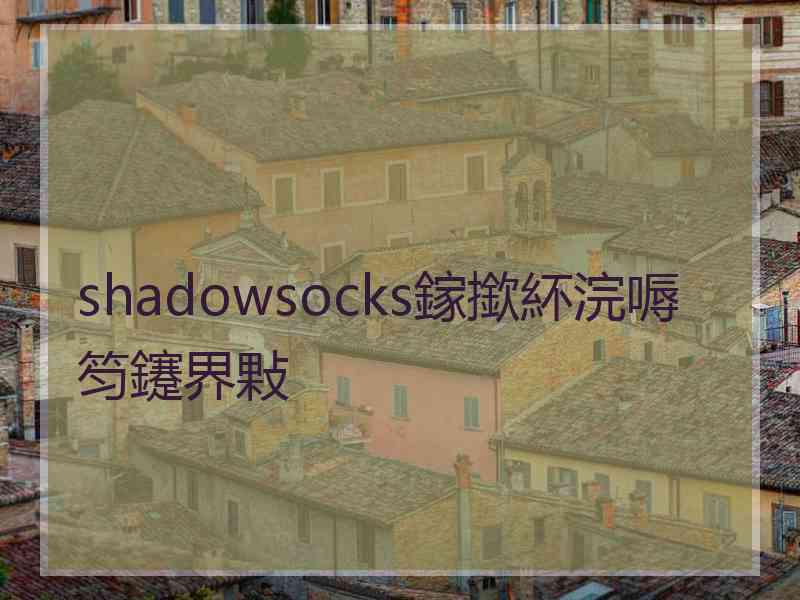 shadowsocks鎵撳紑浣嗕笉鑳界敤