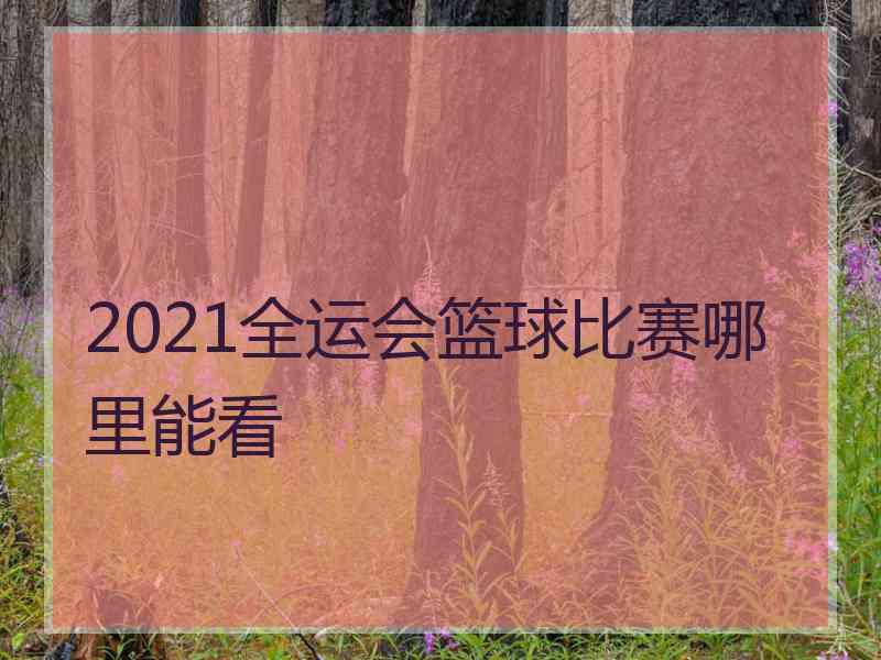 2021全运会篮球比赛哪里能看