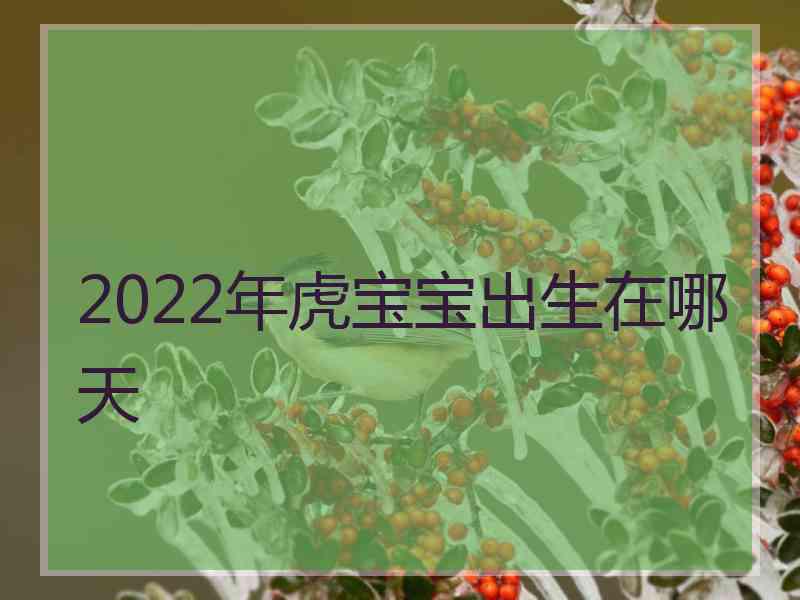 2022年虎宝宝出生在哪天