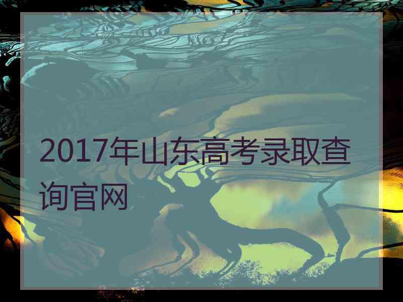 2017年山东高考录取查询官网