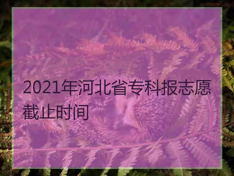 2021年河北省专科报志愿截止时间