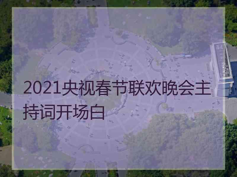 2021央视春节联欢晚会主持词开场白