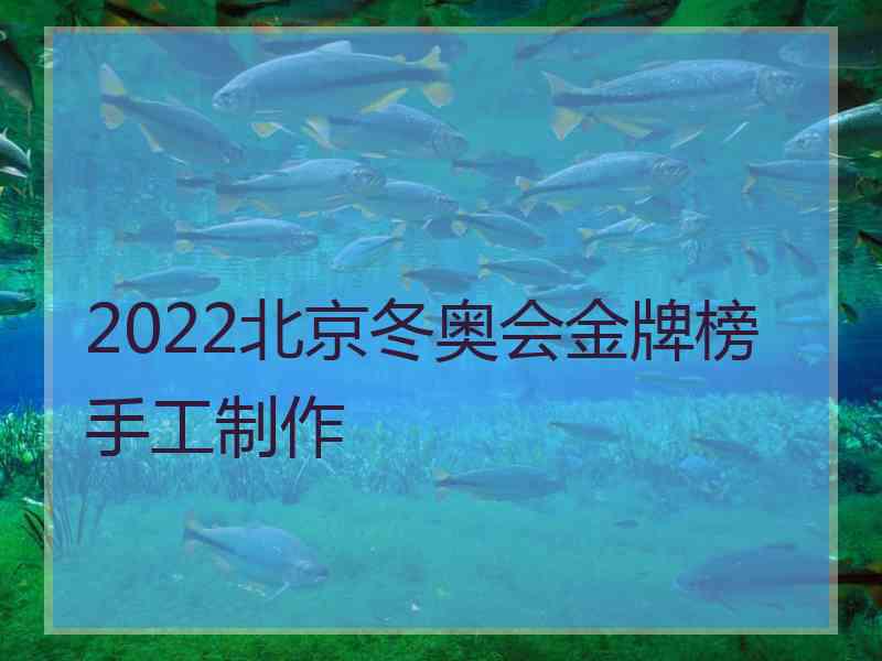 2022北京冬奥会金牌榜手工制作