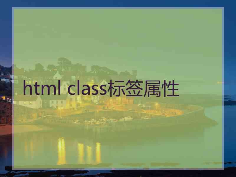 html class标签属性