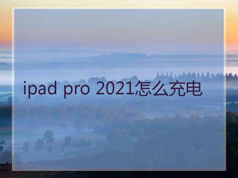 ipad pro 2021怎么充电