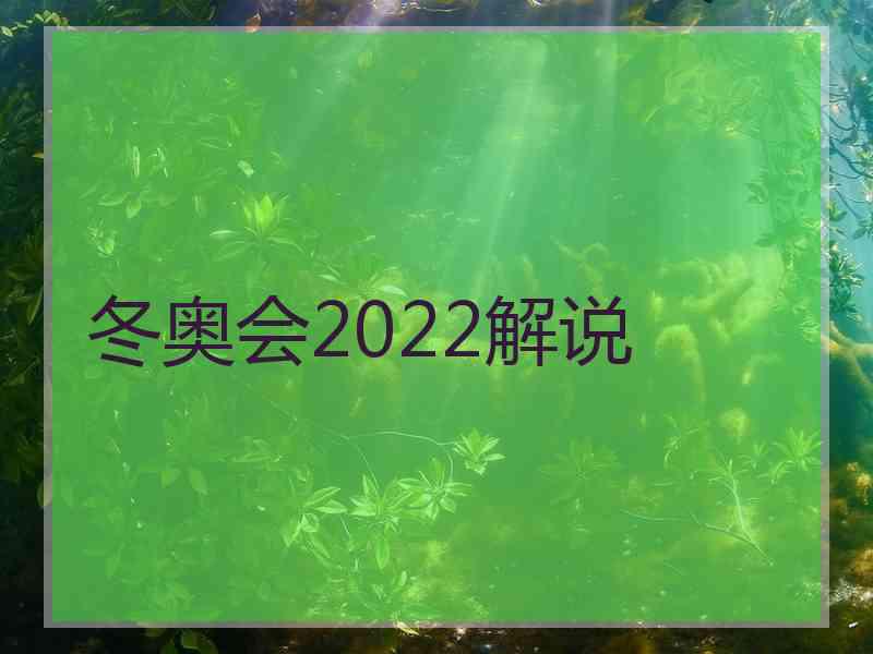 冬奥会2022解说