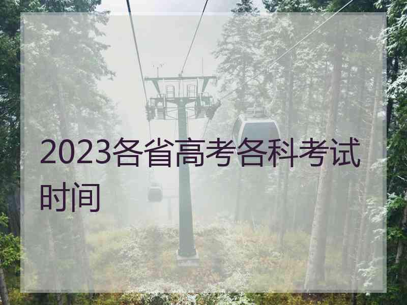 2023各省高考各科考试时间